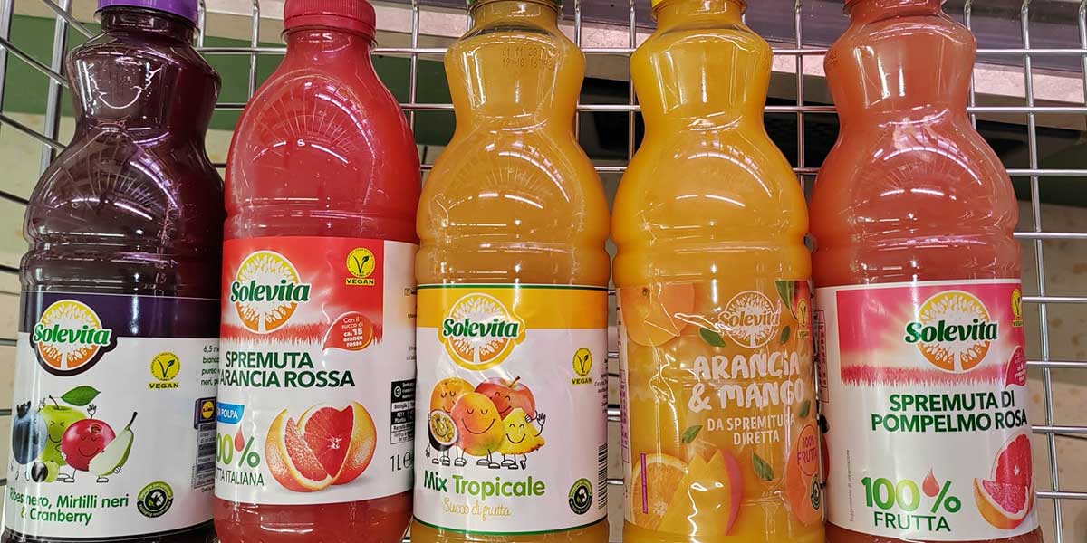 Succhi 100% frutta, la proposta formato famiglia di Lidl